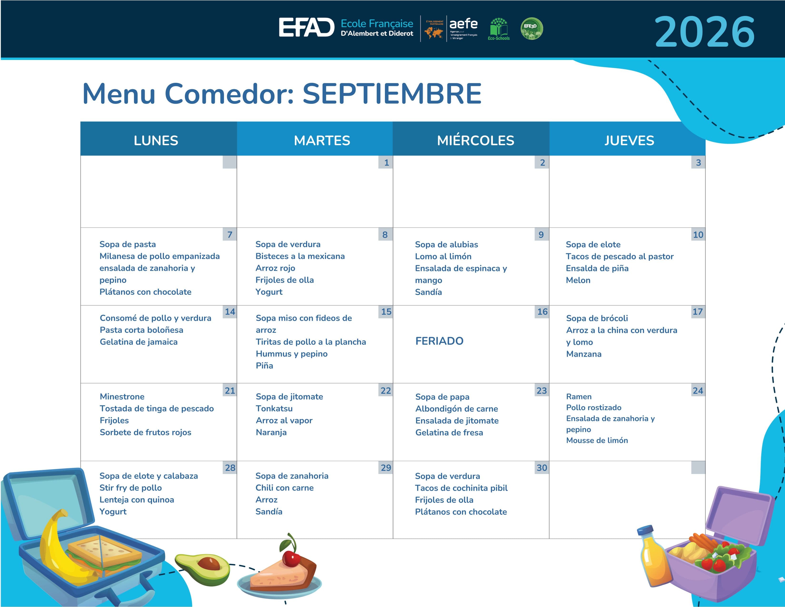 comedor EFAD MENSUAL